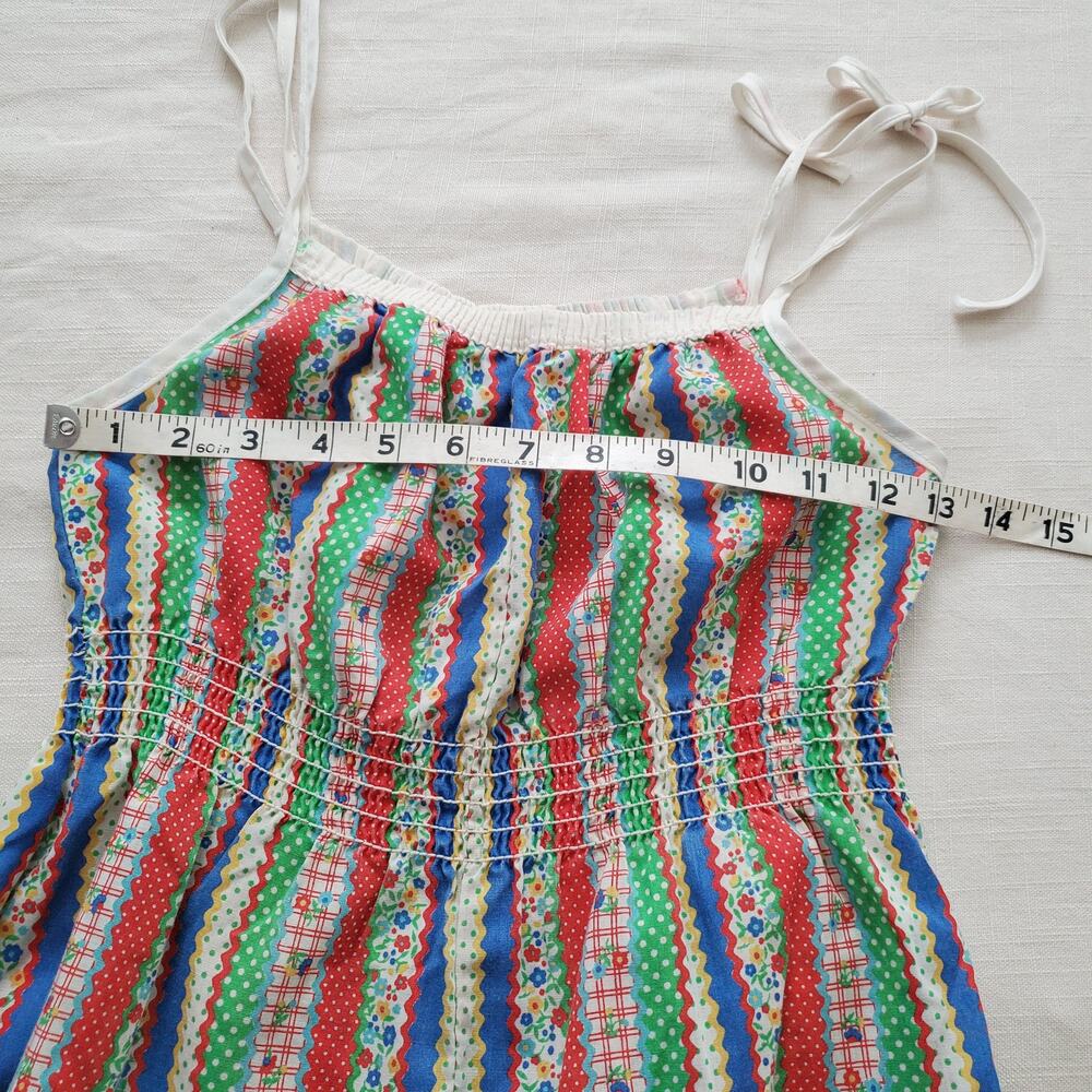 Vintage 70s Striped Pattern Romper kids 9/10 *flaw - Picture 7 of 10